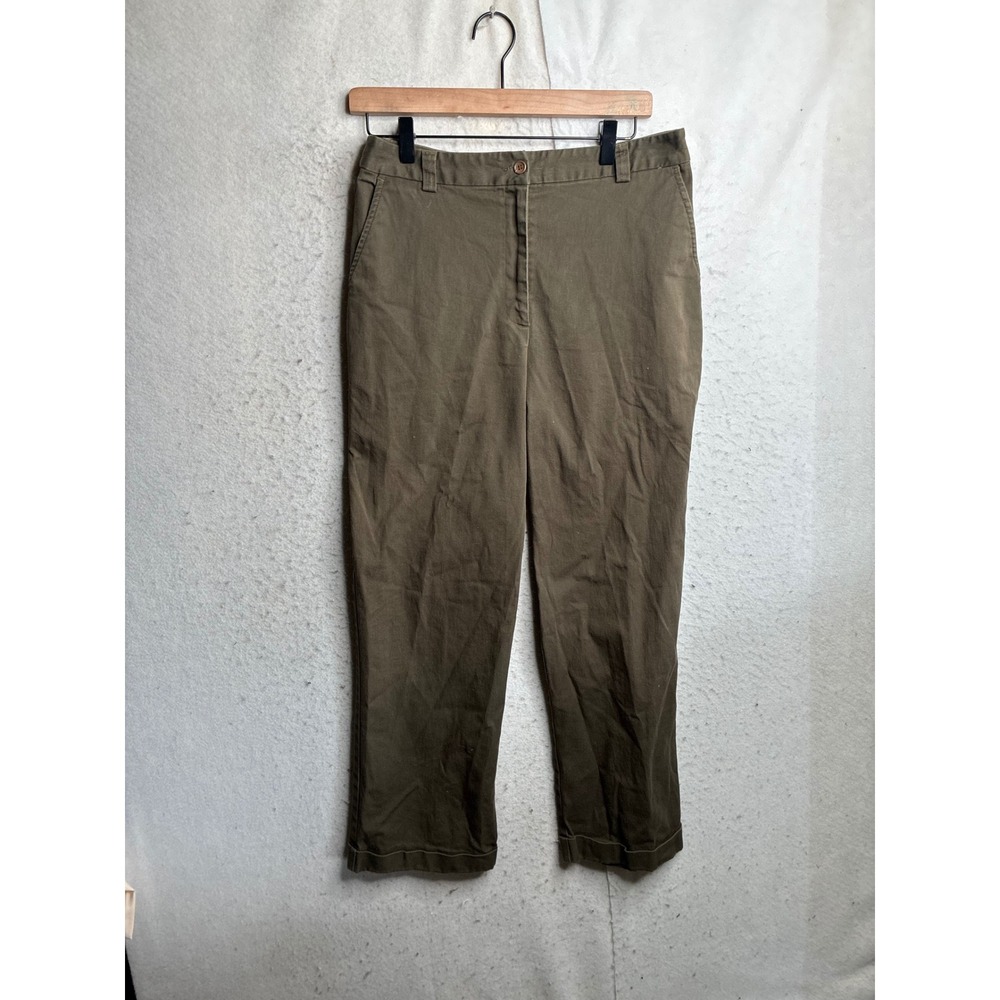 Karen Kane Lifestyle Olive Green Cuffed Ankle Pants Size 12 1L44010
